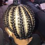 Hair included for braided buns, feedins, ponytail, and straightback.