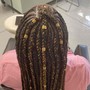 Cornrows/French braids with Box Braids in back