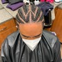 Straight back cornrows