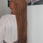 Medium Half feed-in and single braids at the back