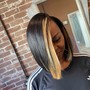 Braidless sew in tightened half head