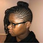 Small natural braids w/beads