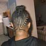 Medium natural braids w/beads