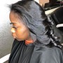 Leave out quick weave natural hair/braid down