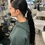 Ponytail with glued bang