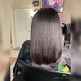 Blow out/silk press bone straight