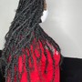 Knotless Goddess Braids (loose ends/curly hair added)