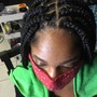 Cornrows, 10 minute scalp massage