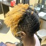 locs braided into style