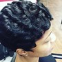 Short wrap and curl style