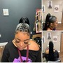 Braids into ponytail w/out weave