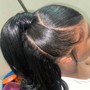 Half up half down PONYTAIL and SEW IN