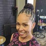 Cornrow updo big braids (added hair)