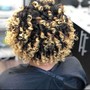 Relaxer root touchup & style