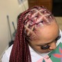 Half Rubber Band+ Half Knotless Braids