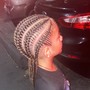 Stitch braids with natural hair