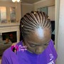 Small Straight back Cornrows