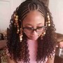 Tribal feed-in braids w crochet in back.