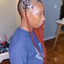 Tribal Braid w/  Medium Knotless Braids