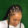 Floor length feed in braids