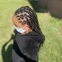 Medium 1 layer of Braids/Straight Braids to the back