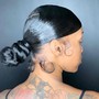 PINCURL BUN W/BANGS