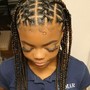 Medium Tribal style Cornrows on top & box braids on back half