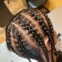 Braided half up back weave