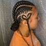 Stitch cornrow with natural hair