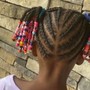 Stitch cornrow with natural hair