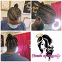 Stitch braids Man bun natural hair