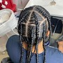 Medium Box Braids with natural hair