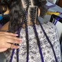 Medium Box Braids with natural hair