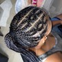 Medium Box Braids with natural hair