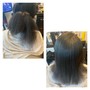 Sew - in removal take down, shampoo blow-dry