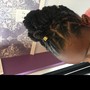 Adding beads to kid hairstyles