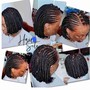 Medium Box Braids w/cornrows