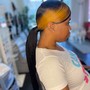 Sleek ponytail on relax hair