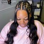 Crisscross Rubber Band Half Up Half Down Sew In