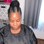 Large Feedin Braids with Bun or Long Ponytail