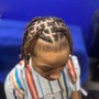 Cornrows with added hair and design