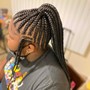 Small Knotless Braids mid back