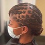 Interlocking roots only/ retouch/ 100 and under locs