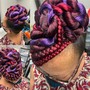 Updo style with weave