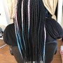 Half feed-in braids w/individuals shoulder length