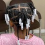 Kids Box braids beads on natural hair