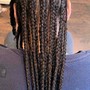 Small knotless box braids waist length