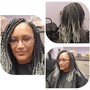 Shampoo and blow dry with braids