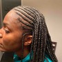 Individual Knotless w/Fulani braids (med)