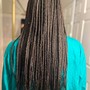 Individual Knotless w/Fulani braids (med)